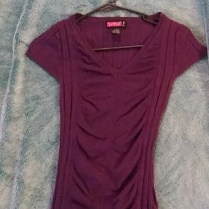 Ribbed Deep Purple Form Fitting Top